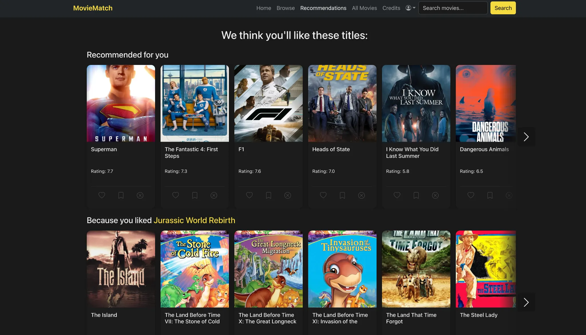 Movie Recommender screenshot